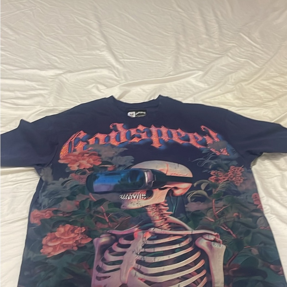 Godspeed Skeleton Graphic Tee - Navy